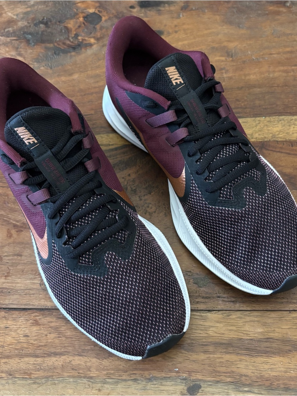 Nike Women's Downshifter 9 Running Shoes in Burgundy and Copper